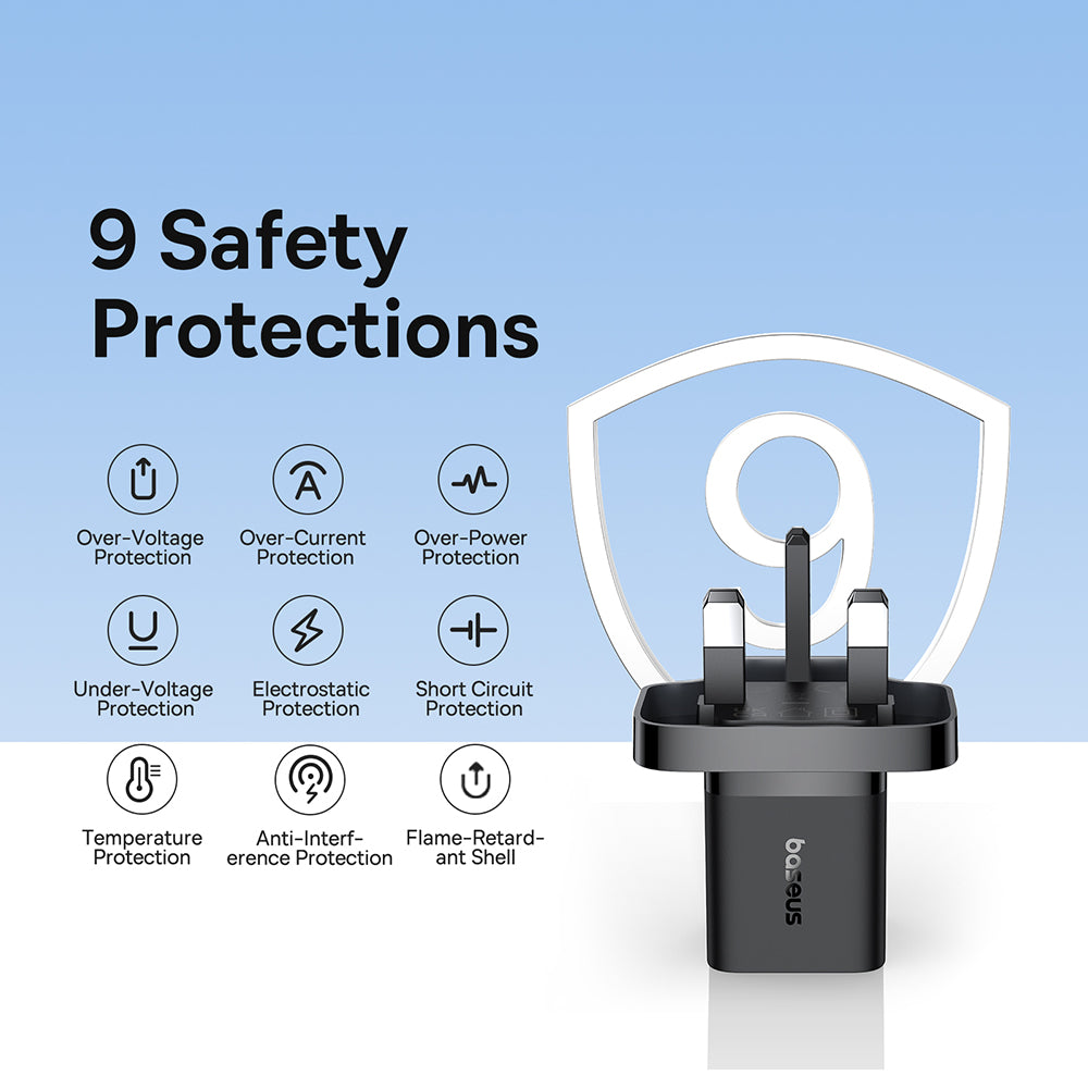 Carregador de Rede Baseus UK, 20W, 3A, 1 x USB-C, Preto P10110907113-00