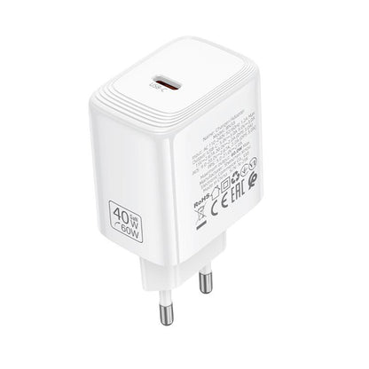 Borofone BN33 Fuente Network Charger, 40W, 1 x USB-C, White