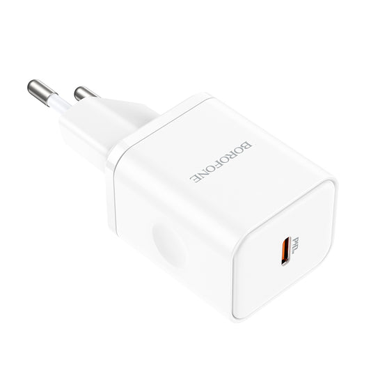 Carregador de Rede Borofone BN6 Field, 20W, 3A, 1 x USB-C, Branco
