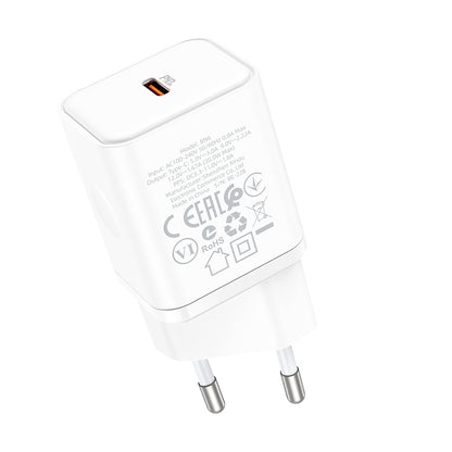 Borofone BN6 Field Network Charger, 20W, 3A, 1 x USB-C, White