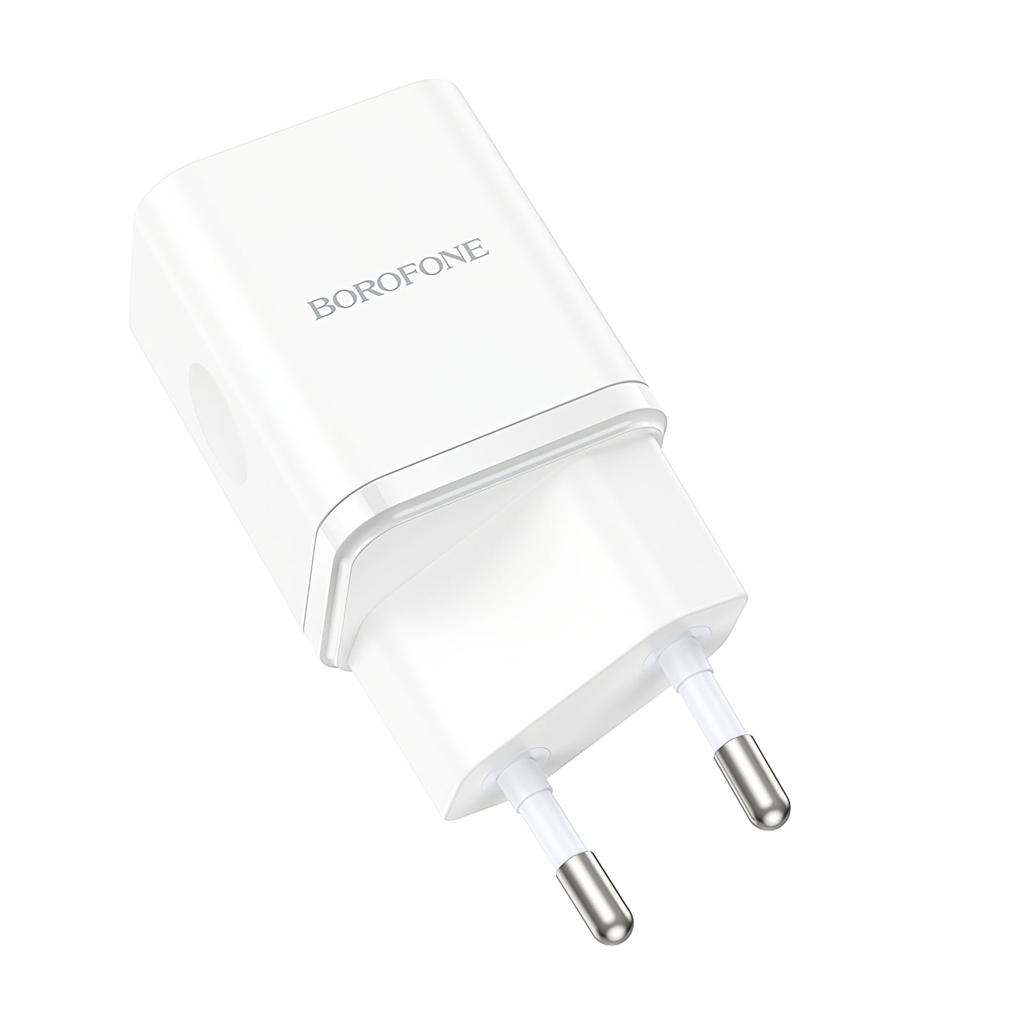 Carregador de rede Borofone BN7, 20W, 3A, 1 x USB-A - 1 x USB-C, branco 