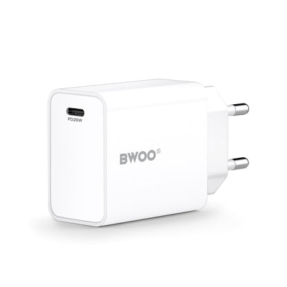Carregador de Rede BWOO CDA226, 20W, 3A, 1 x USB-C, Branco