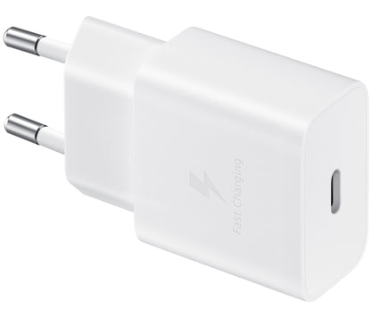 Carregador de rede USB-C da Samsung com cabo USB-C, 15 W, 2 A, 1 x USB-C, branco EP-T1510XWEGEU