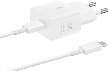 Carregador de rede Samsung com cabo USB-C Samsung, 25 W, 3 A, 1 x USB-C, branco EP-T2510XWEGEU 