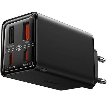 Carregador de rede com cabo USB-C Baseus GaN6 Pro com cabo USB-C, 100 W, 3,25 A, 2 x USB-A - 2 x USB-C, preto P10162705112112-00 