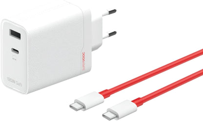 Carregador de Rede com Cabo USB-C OnePlus OSABBCBBAE, 120W, 7.3A, 1 x USB-A - 1 x USB-C, Branco 5461100631