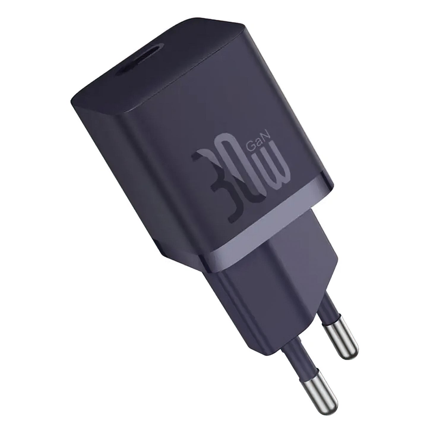 Carregador de Rede com Cabo USB-C Baseus GaN Mini 1C, 30W, 3A, 1 x USB-C, Roxo P10110902523-00