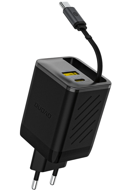 Network Charger with USB-C Cable Dudao A67EU, 67W, 3.35A, 1 x USB-A - 1 x USB-C, Black