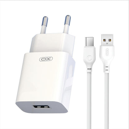 Carregador de Rede com Cabo USB-C XO Design L99, 12W, 2.4A, 1 x USB-A, Branco