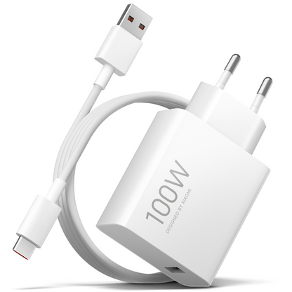 Carregador de Rede com Cabo USB-C Xiaomi MY-19-ER, 100W, 6.1A, 1 x USB-A, Branco BHR095VEU