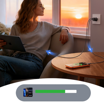 Carregador de Rede com Cabo USB-C Joyroom JR-TG7, 33W, 3A, 1 x USB-A - 1 x USB-C, Preto