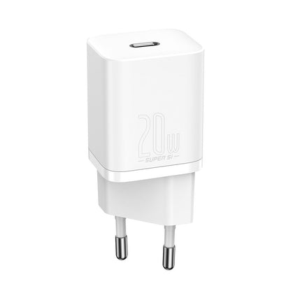 Carregador de rede Baseus Super Si com cabo Lightning, 20W, 3A, 1 x USB-C, branco TZCCCSUP-B02 