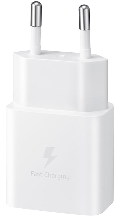 Carregador de rede USB-C da Samsung com cabo USB-C, 15 W, 2 A, 1 x USB-C, branco EP-T1510XWEGEU