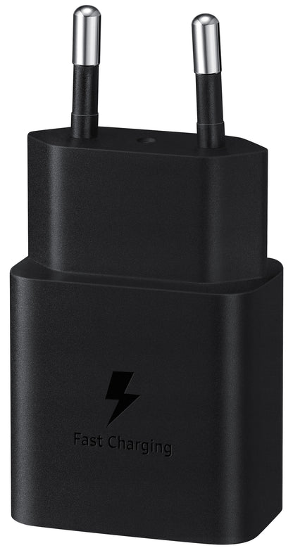 Carregador de rede USB-C da Samsung com cabo USB-C, 15 W, 2 A, 1 x USB-C, preto EP-T1510XBEGEU EP-T1510XBEGEU