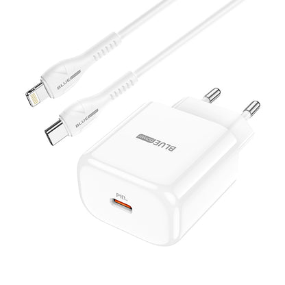 Carregador de rede BLUE Power BBN3 com cabo Lightning, 20W, 3A, 1 x USB-C, branco