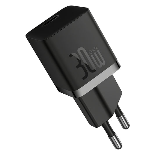 Baseus GaN5S Carregador de rede com cabo USB-C GaN5S, 30W, 3A, 1 x USB-C, preto P1011090902113113-00