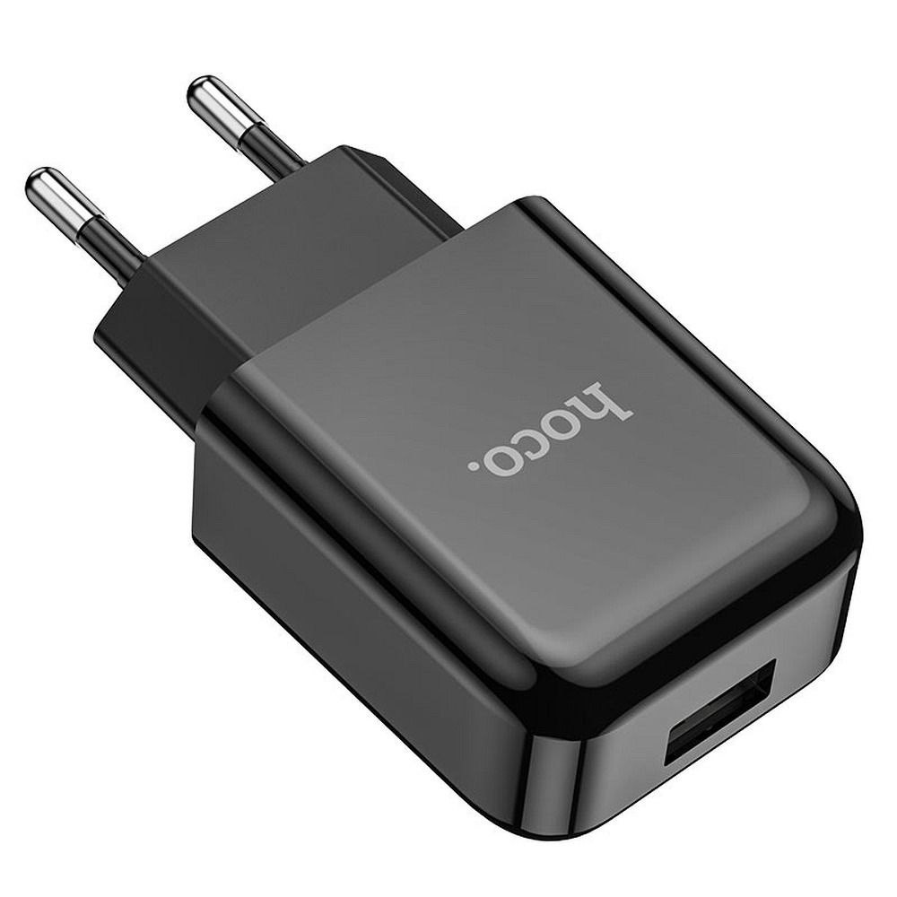 Carregador de Rede com Cabo USB-C HOCO N2, 10W, 2A, 1 x USB-A, Preto