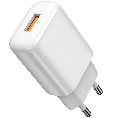 Carregador de rede Prestico F7S USB-C com cabo, 12 W, 2,4 A, 1 x USB-A, branco 