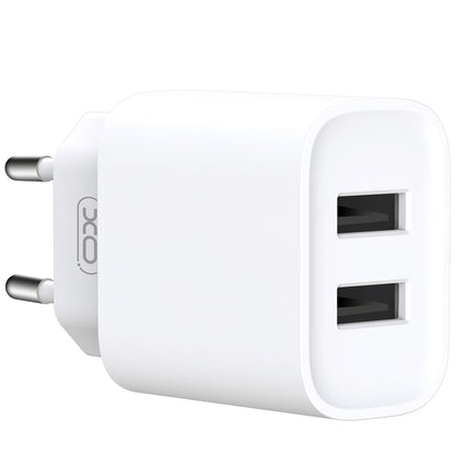 Carregador de rede com cabo microUSB XO Design CE02C, 10,5 W, 2,1 A, 2 x USB-A, branco 