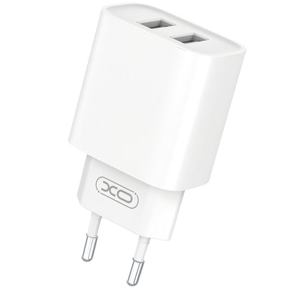 Carregador de rede com cabo Lightning XO Design CE02C, 10,5 W, 2,1 A, 2 x USB-A, branco 