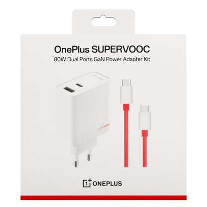 Carregador de rede OnePlus com cabo USB-C OnePlus, 80 W, 7,3 A, 1 x USB-A - 1 x USB-C, branco 5461100597