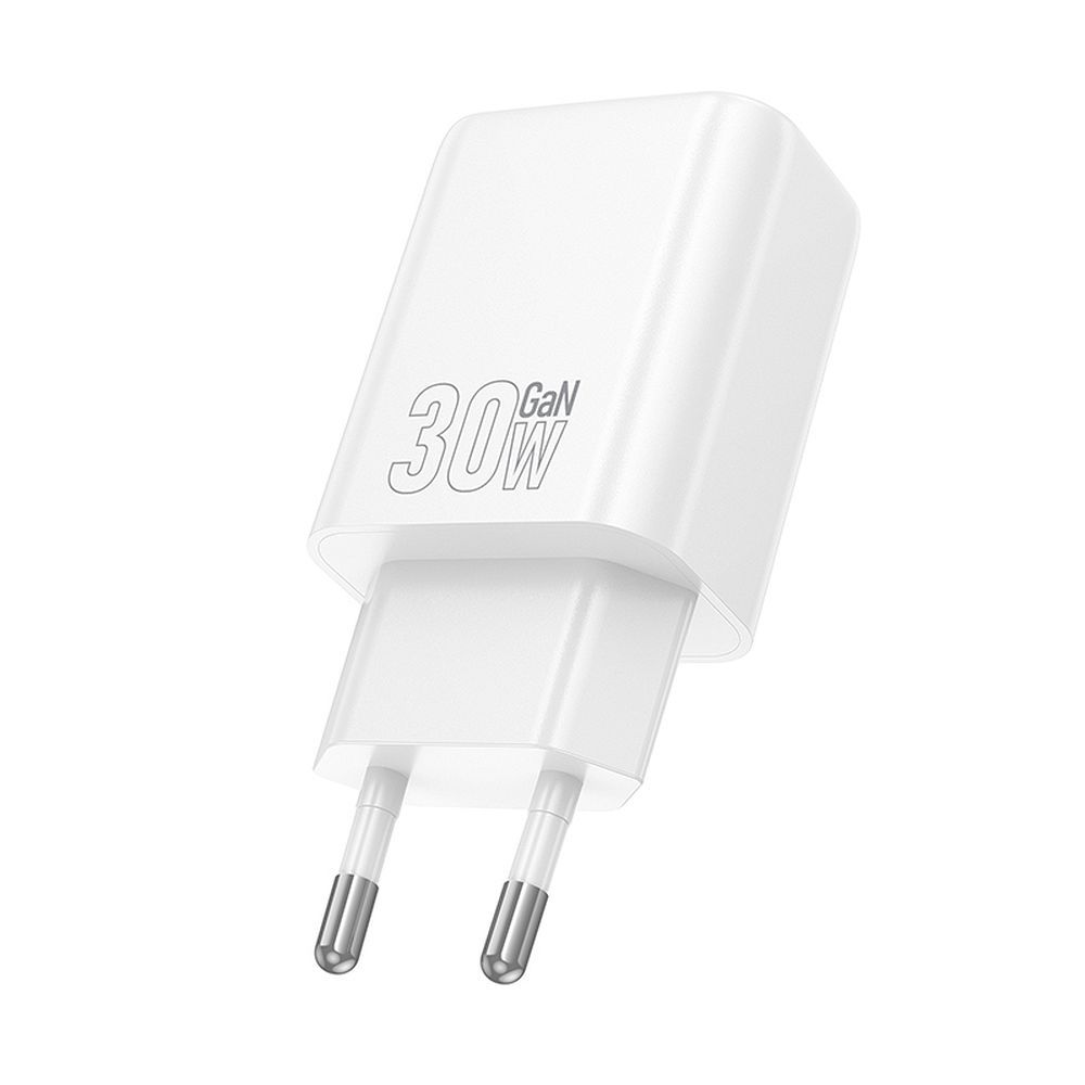 Carregador de Rede HOCO N63, 30W, 3A, 1 x USB-A - 1 x USB-C, Branco