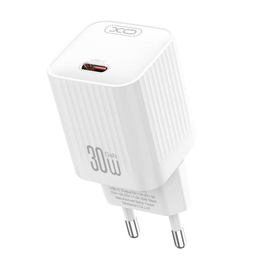 Carregador de Rede com Cabo USB-C XO Design L148, 30W, 3A, 1 x USB-C, Branco