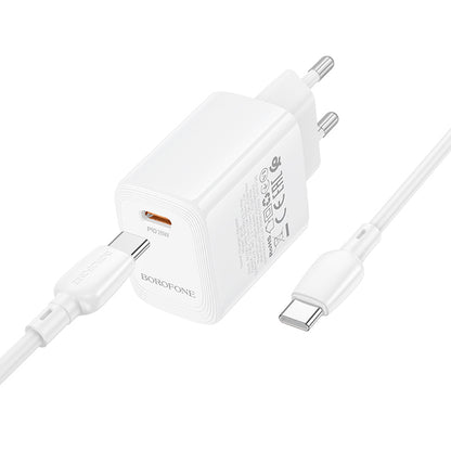 Carregador de Rede com Cabo USB-C Borofone BN26 Fuente, 20W, 3A, 1 x USB-C, Branco