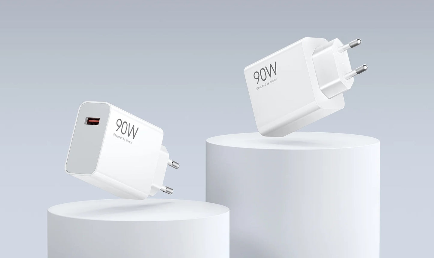 Carregador de Rede com Cabo USB-C Xiaomi, 90W, 6.1A, 1 x USB-A, Branco