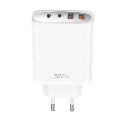Carregador de Rede com Cabo USB-C XO Design CE22, 45W, 3A, 2 x USB-A - 2 x USB-C, Branco
