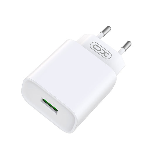 Carregador de Rede com Cabo Lightning XO Design CE02D, 18W, 3A, 1 x USB-A, Branco
