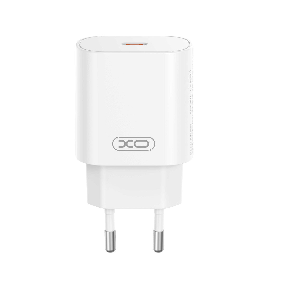 Carregador de Rede com Cabo USB-C XO Design CE25, 25W, 3A, 1 x USB-C, Branco