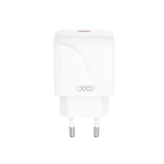 Carregador de Rede com Cabo USB-C XO Design L141, 20W, 3A, 1 x USB-C, Branco