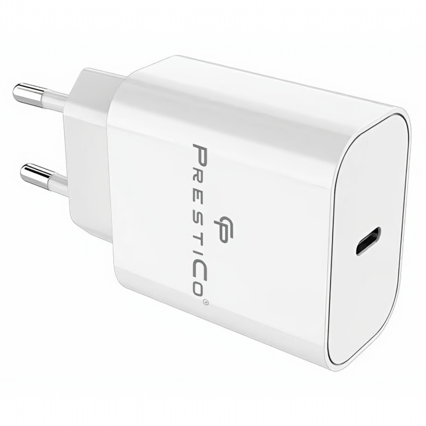 Carregador de Rede com Cabo USB-C Prestico F15S-C, 30W, 3A, 1 x USB-C, Branco