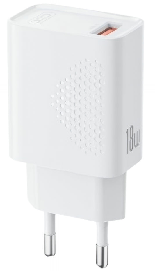 Carregador de Rede com Cabo microUSB XO Design L159, 18W, 3A, 1 x USB-A, Branco