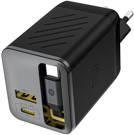 Carregador de Rede com Cabo USB-C Dudao A67EU, 67W, 3.35A, 1 x USB-A - 1 x USB-C, Preto