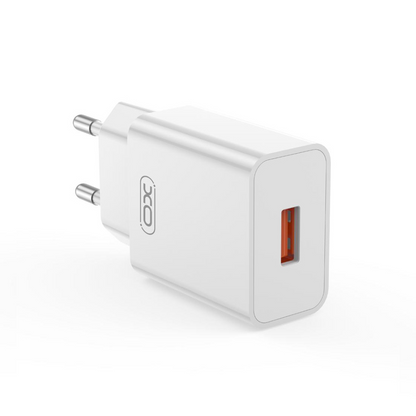 Carregador de Rede com Cabo microUSB XO Design L127, 18W, 3A, 1 x USB-A, Branco
