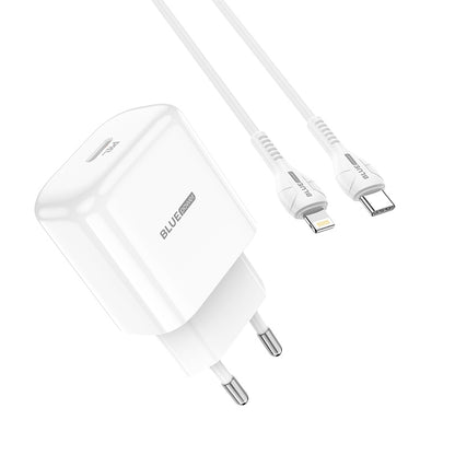 Carregador de rede BLUE Power BBN3 com cabo Lightning, 20W, 3A, 1 x USB-C, branco