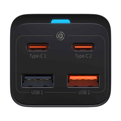 Carregador de rede Baseus GaN3 Pro USB-C com cabo, 65W, 3A, 2 x USB-A - 2 x USB-C, preto CCGP04010101