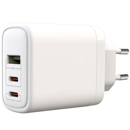 Carregador de rede com cabo USB-C BLUE Power BPCE04, 65 W, 3,25 A, 1 x USB-A - 2 x USB-C, branco