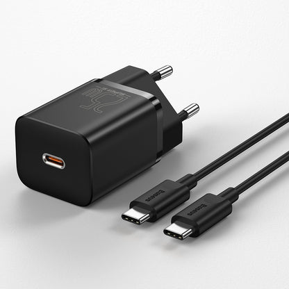 Carregador de rede Baseus Super Si USB-C com cabo USB-C, 25W, 3A, 1 x USB-C, preto TZCCCSUP-L01 