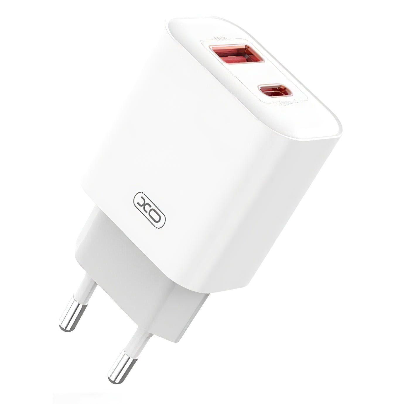 Carregador de rede com cabo Lightning XO Design CE12, 20W, 3A, 1 x USB-A - 1 x USB-C, branco 