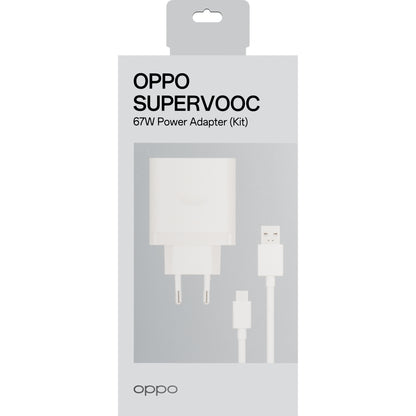 Carregador de rede Oppo com cabo USB-C Oppo, 67 W, 6,1 A, 1 x USB-A, branco VCB7CAEH