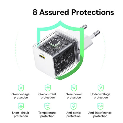Carregador de Rede com Cabo USB-C Baseus Palm, 30W, 3A, 1 x USB-C, Branco P10111605213-01