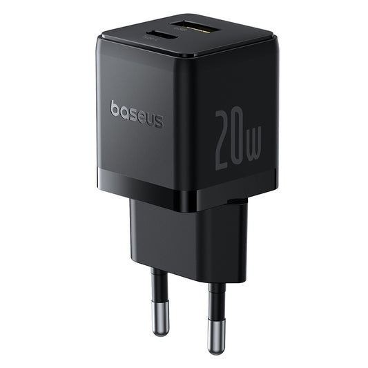 Carregador de Rede com Cabo USB-C Baseus Palm, 20W, 3A, 1 x USB-A - 1 x USB-C, Preto P10111608113-01