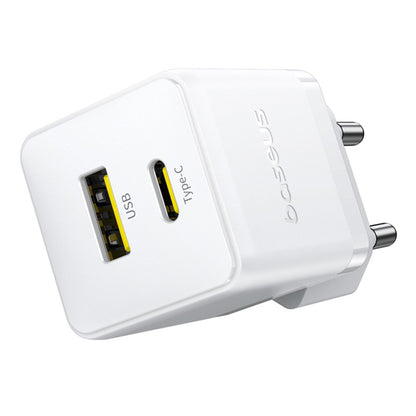 Carregador de Rede com Cabo USB-C Baseus Palm, 20W, 3A, 1 x USB-A - 1 x USB-C, Branco P10111608213-01