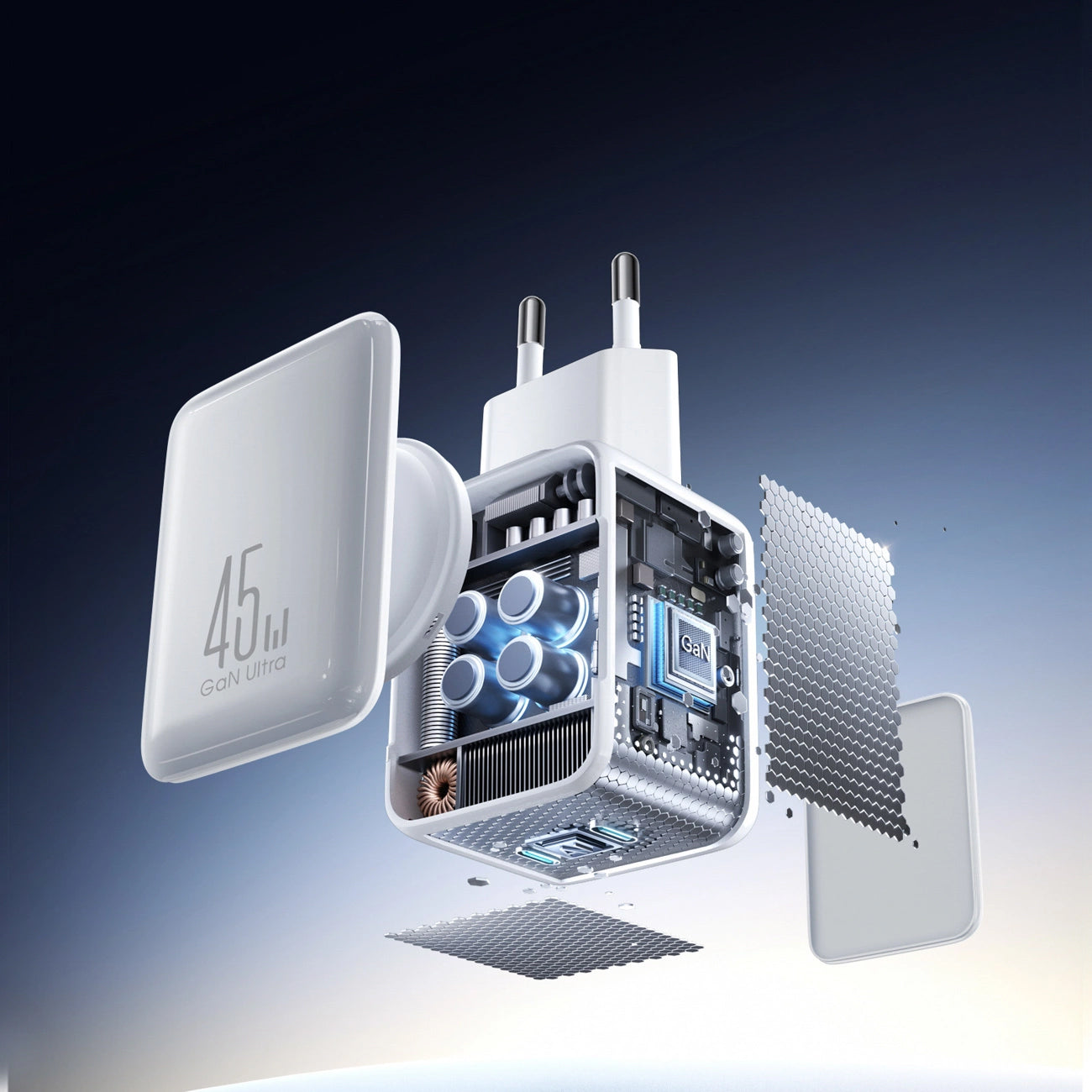 Carregador de Rede com Cabo USB-C Joyroom JR-TCL05, 45W, 3A, 2 x USB-C, Branco