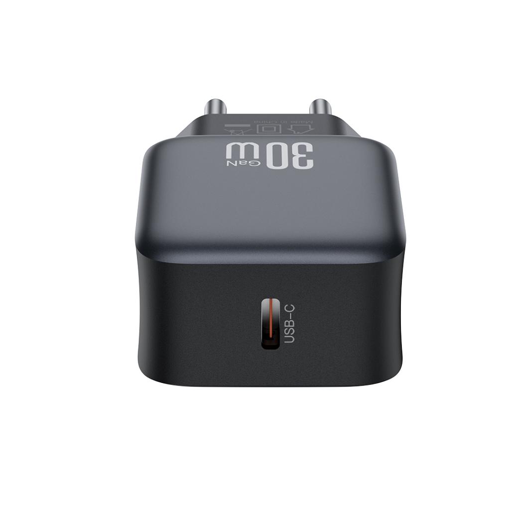 Carregador de Rede com Cabo Lightning XO Design L155, 30W, 3A, 1 x USB-C, Preto