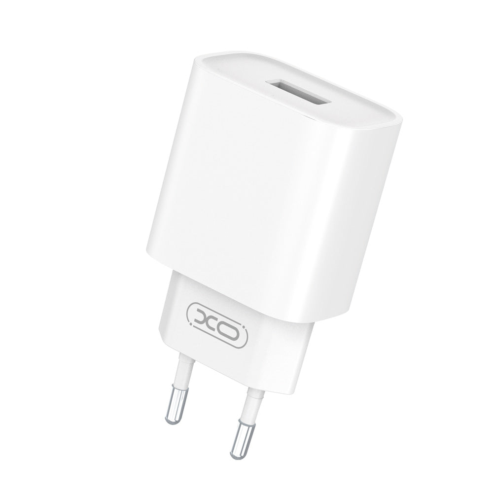 Carregador de Rede com Cabo USB-C XO Design CE02D, 18W, 3A, 1 x USB-A, Branco