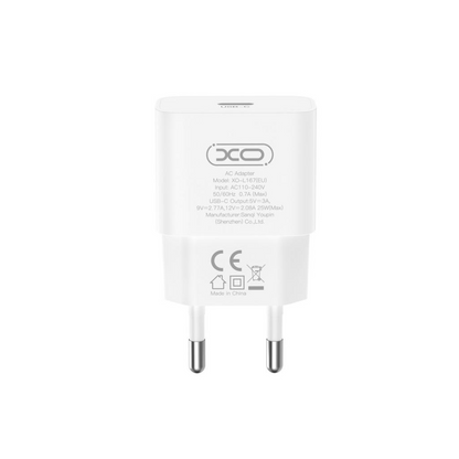 Carregador de Rede com Cabo USB-C XO Design L167, 25W, 3A, 1 x USB-C, Branco